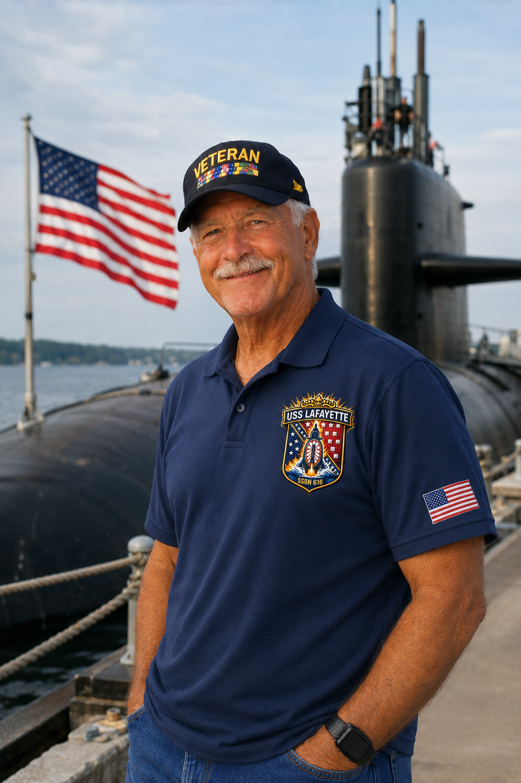 USS LAFAYETTE SSBN 616 Clothing  - Polo Cotton Pique