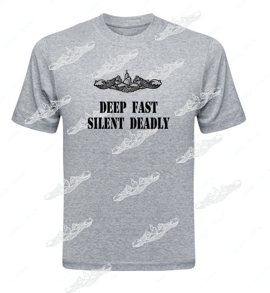 Deep Fast Silent Deadly TEXT & Dolphins : Clothing