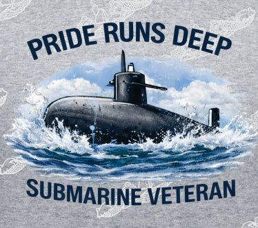 Pride Runs Deep - Sub Veterans Submarine & Waves - Clothing