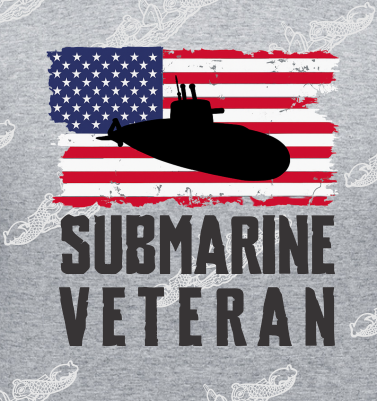 Submarine Veteran Distressed Flag & Submarine  :  Clothing (Great with added Boat text)