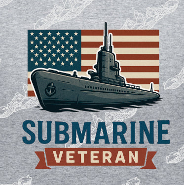Submarine Veteran Flag & Submarine  :  Clothing (Great with added Boat Text)